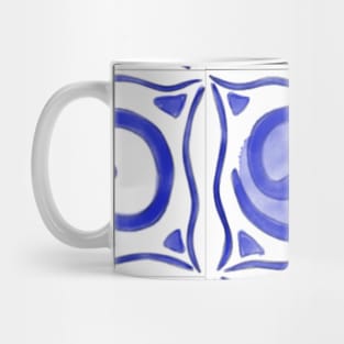 Blue and white swirly pattern Mug